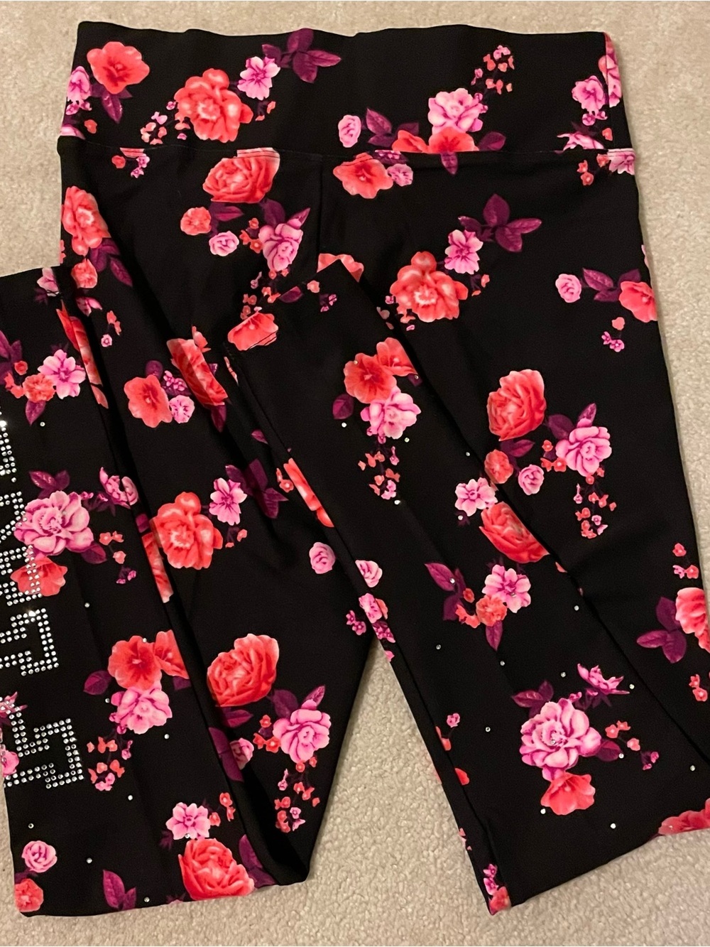 Vs. PINK floral bling leggings-small NWOT - Picture 4 of 9